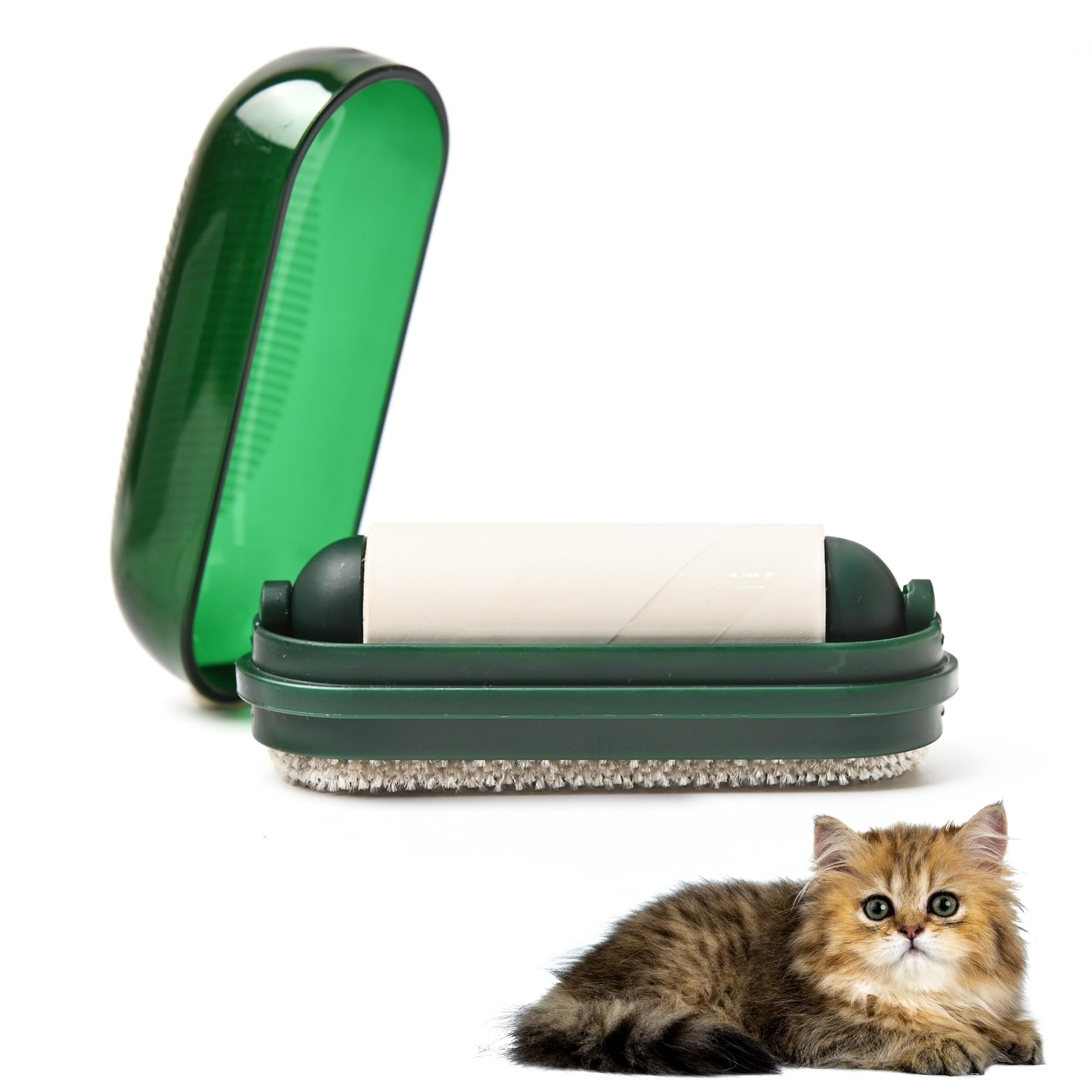 KINDABLU Pet Hair Removal Tool for Pet Owners Perfect 2 in 1 Function Cat Hair Remover for Clothes Bag with a Pack of 9 Removable Sticky Roller for Replacement (CF1)